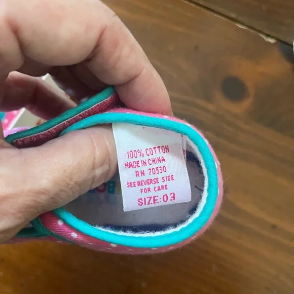 Gymboree Pink Mary Jane Baby Shoes with Teal Trim and Cat Face - Picture 8 of 11